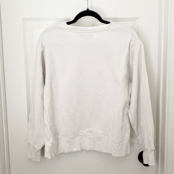 Women TNA Crewneck Sweater with Ribbed Details Classic Fit in White Size 1 - Picture 2 of 7